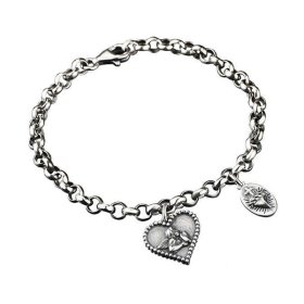 (image for) Heart Cross Angel Charm Bracelet in Sterling Silver