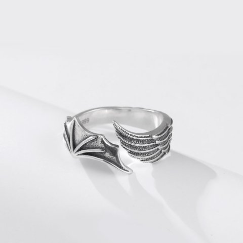 (image for) Angel Wing and Devil Wing Ring in Sterling Silver