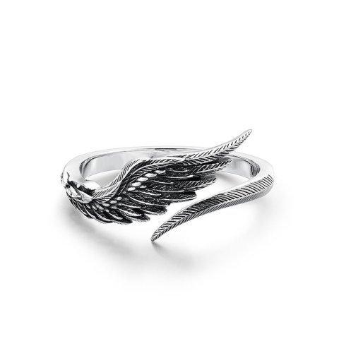 (image for) Open Angel Wing Ring In Sterling Silver