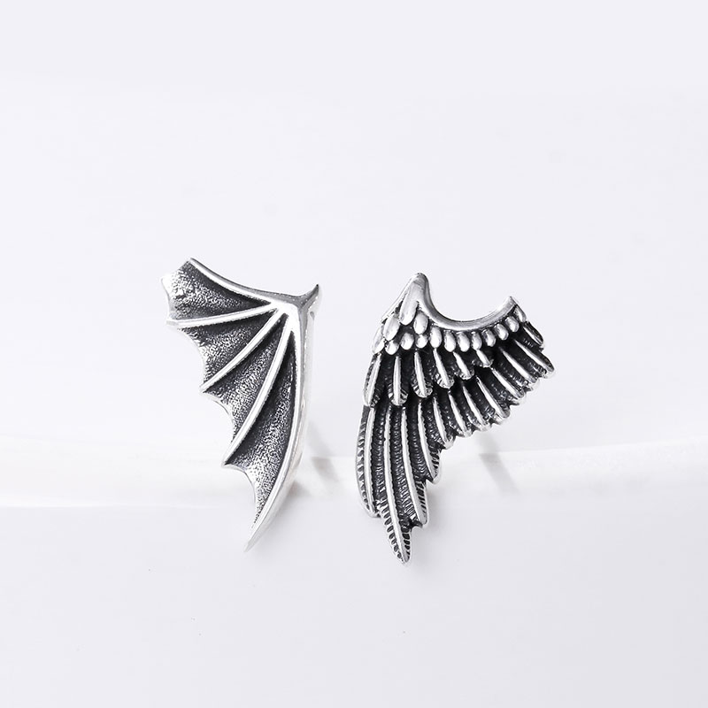 (image for) Angel Wing and Devil Wing Stud Earrings in Sterling Silver