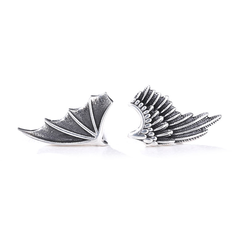 (image for) Angel Wing and Devil Wing Stud Earrings in Sterling Silver