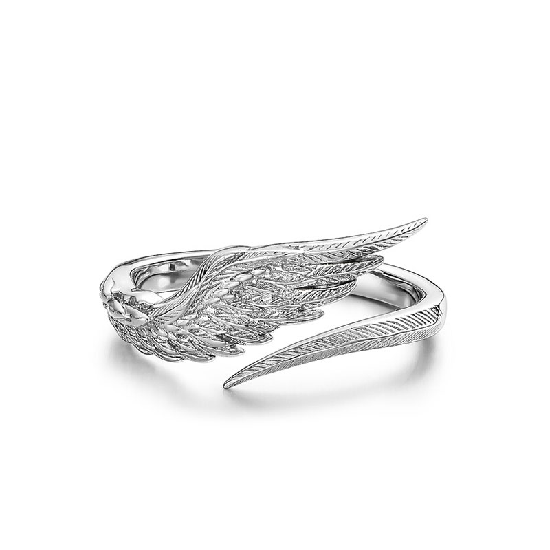 (image for) Open Angel Wing Ring In Sterling Silver