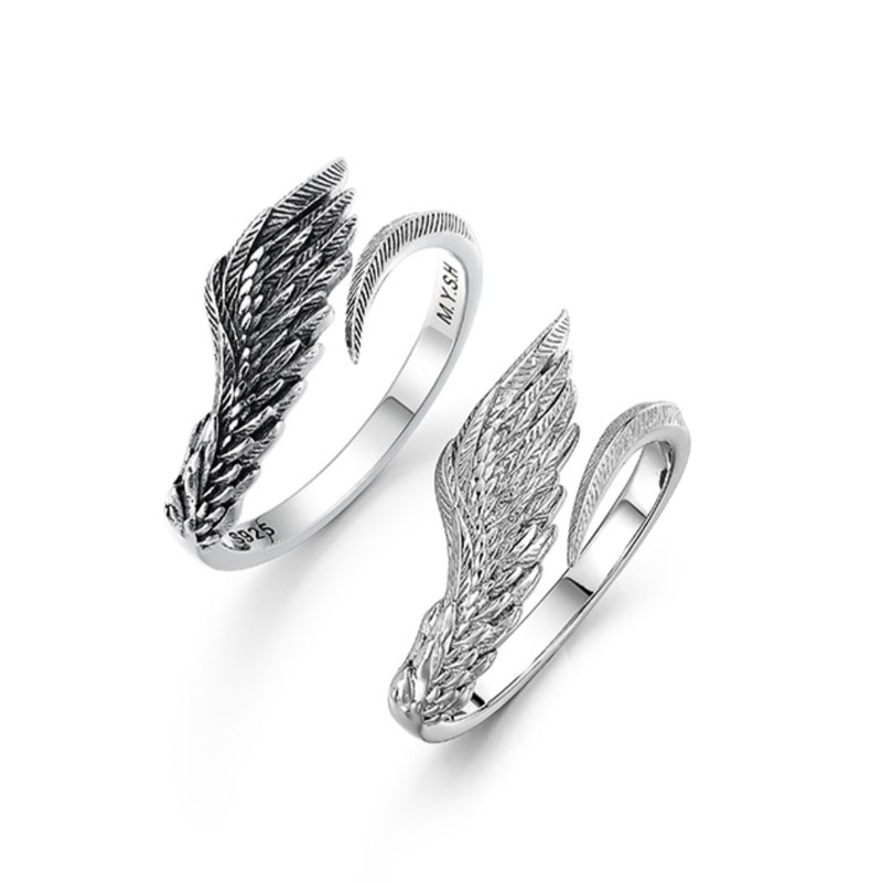 (image for) Open Angel Wing Ring In Sterling Silver